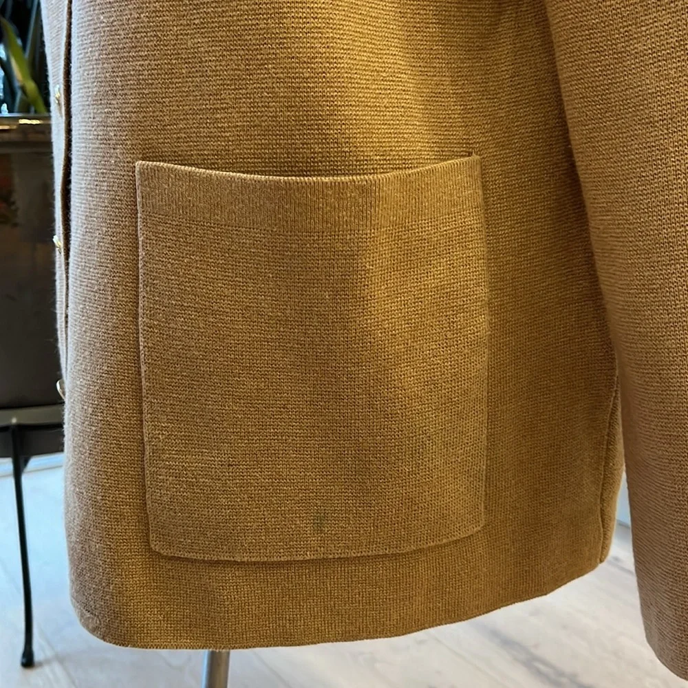 J. Crew Camel Wool Blend Cardigan with Gold Buttons - Picture 6 of 12